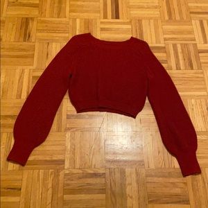 ZAFUL Cropped Balloon Sleeve Sweater*CROPPED*